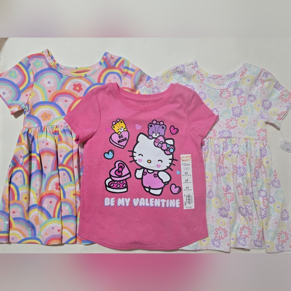 New toddler girls shirt/dresses size 24 months/ 2T